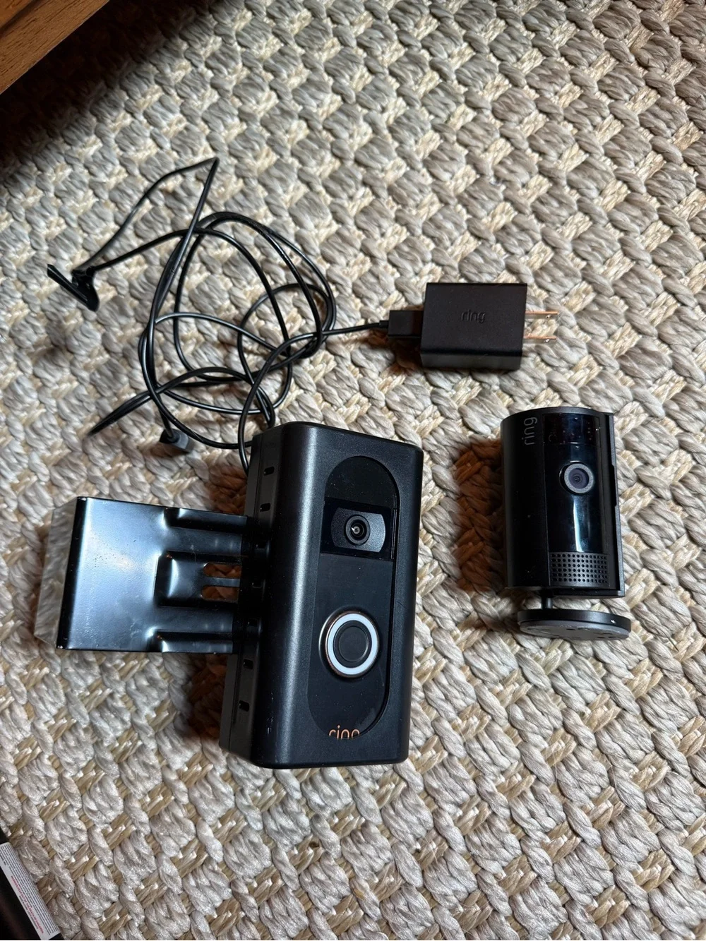 Ring Black Video Doorbell and Black Stick-Up Cam Bundle
